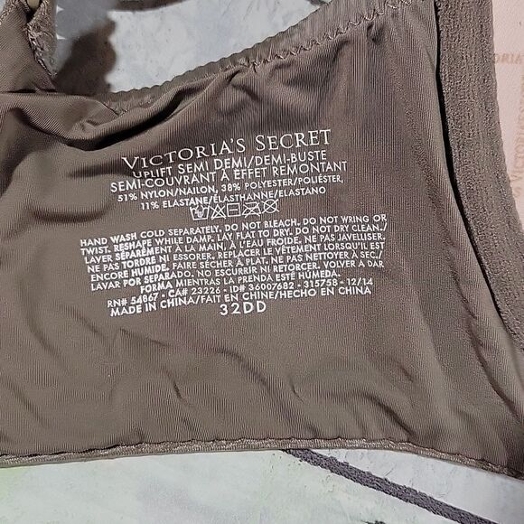 Victoria's Secret Uplift Semi Demi Olive Bra sz 32DD - Picture 5 of 5